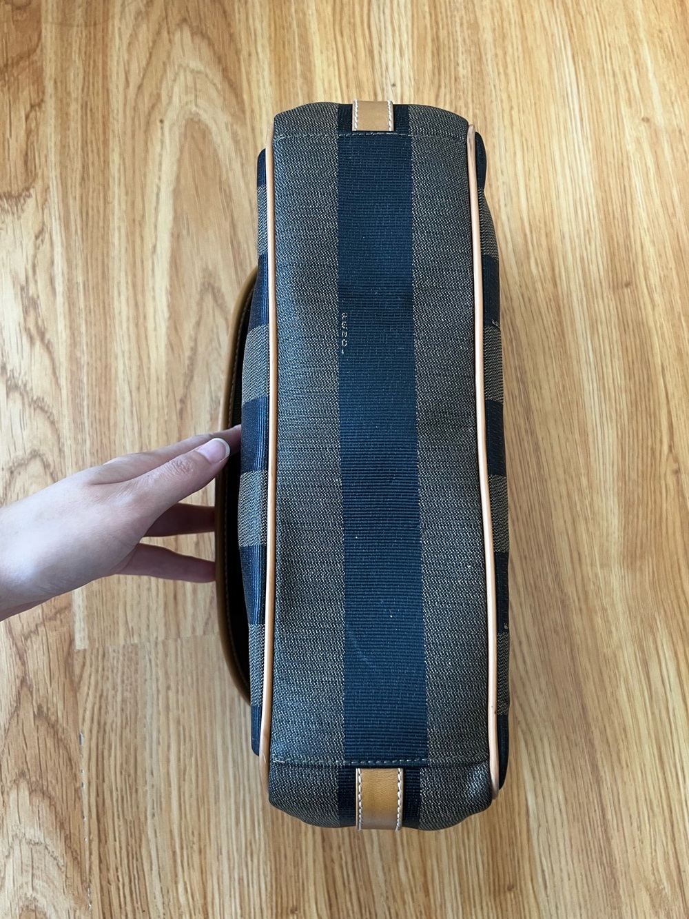 True Vintage Fendi Pequin Black and Brown Crossbody Bag - Picture 10 of 11
